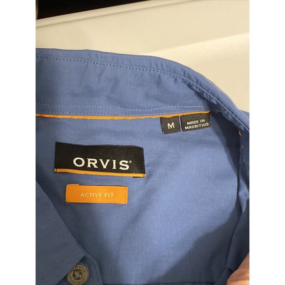 Orvis Shirt Men Medium Blue Fishing Outdoors Vented Button Up Long Sleeve - Picture 7 of 10